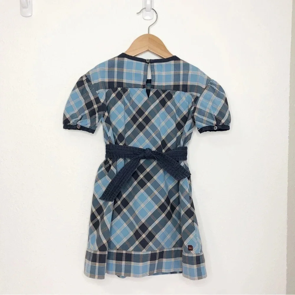 Tea Collection‎ dress Takayama Plaid blue size 4 years